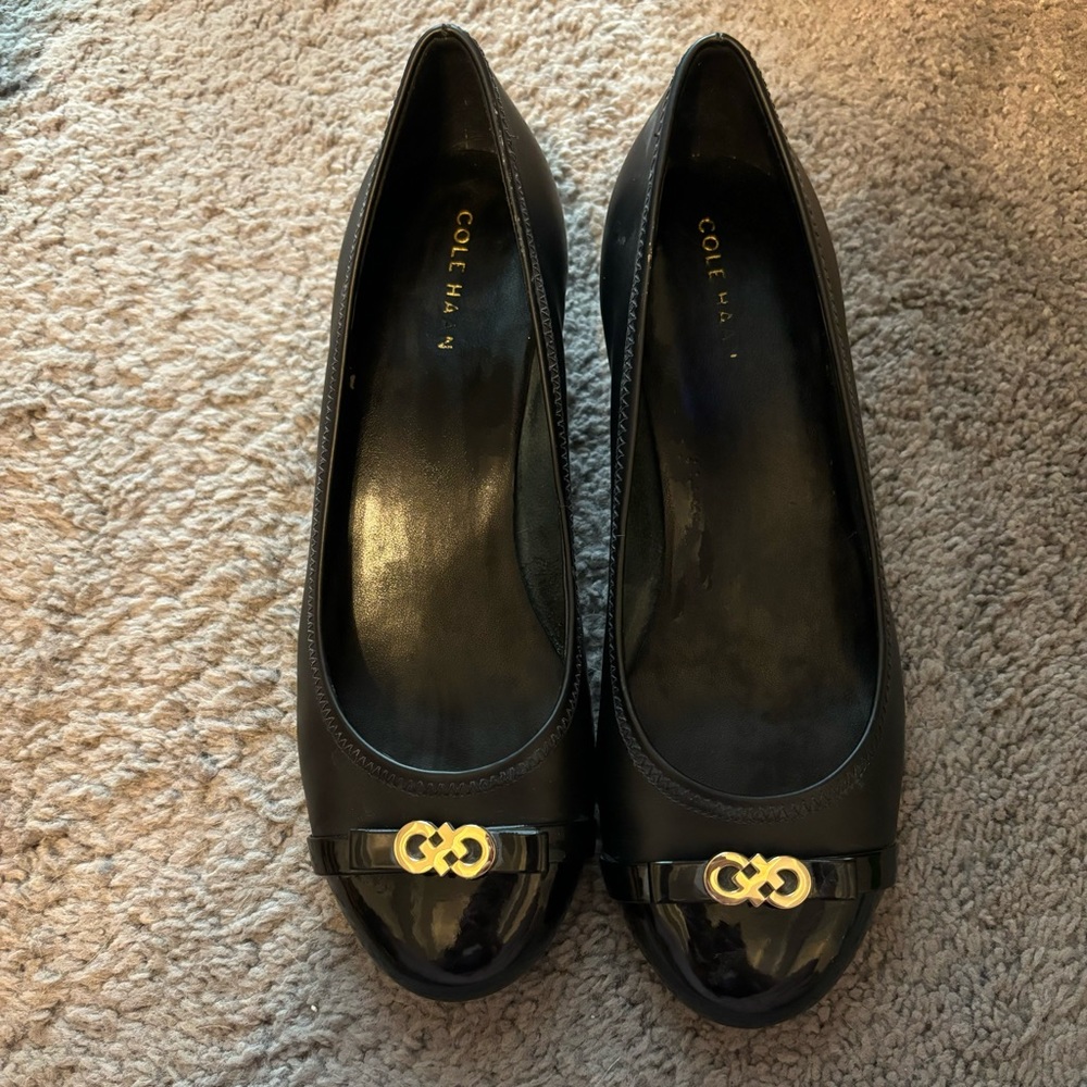 ✨SALE✨Cole Haan black slip on wedges - Picture 2 of 4